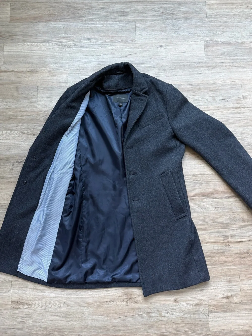 Banana Republic Charcoal Wool Blend Peacoat (Car Coat) Men’s Small